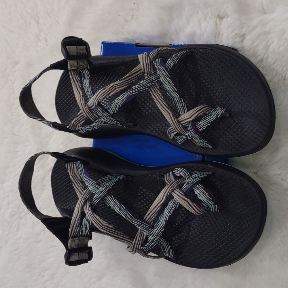 Chaco , Size W10,Black and Gray Strappy Sandals